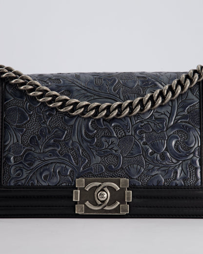 Chanel 2014 Paris/Dallas Cordoba Medium Lambskin Boy Bag with Ruthenium Hardware