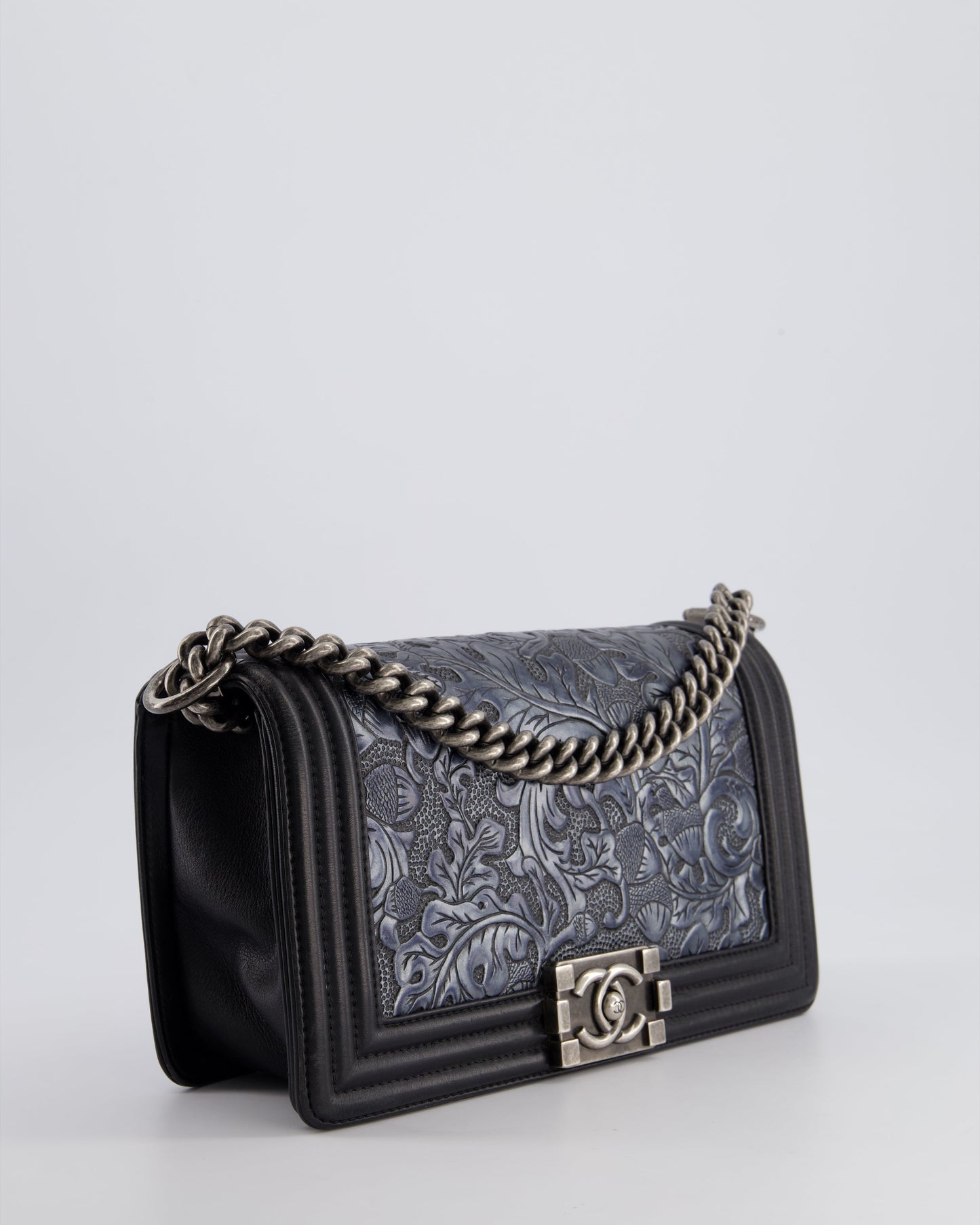 Chanel 2014 Paris/Dallas Cordoba Medium Lambskin Boy Bag with Ruthenium Hardware