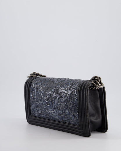 Chanel 2014 Paris/Dallas Cordoba Medium Lambskin Boy Bag with Ruthenium Hardware