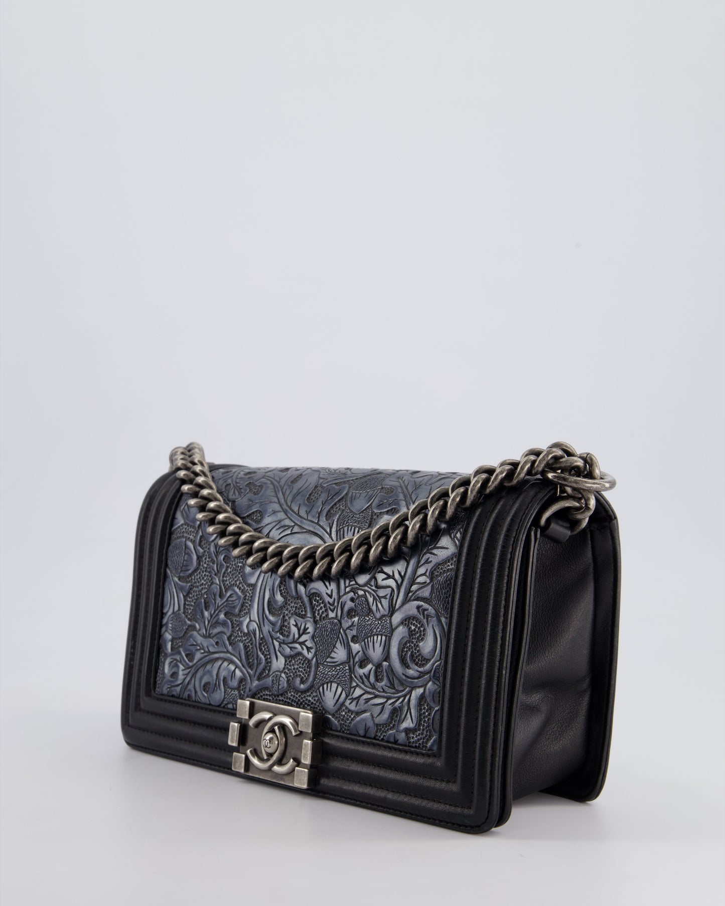 Chanel 2014 Paris/Dallas Cordoba Medium Lambskin Boy Bag with Ruthenium Hardware