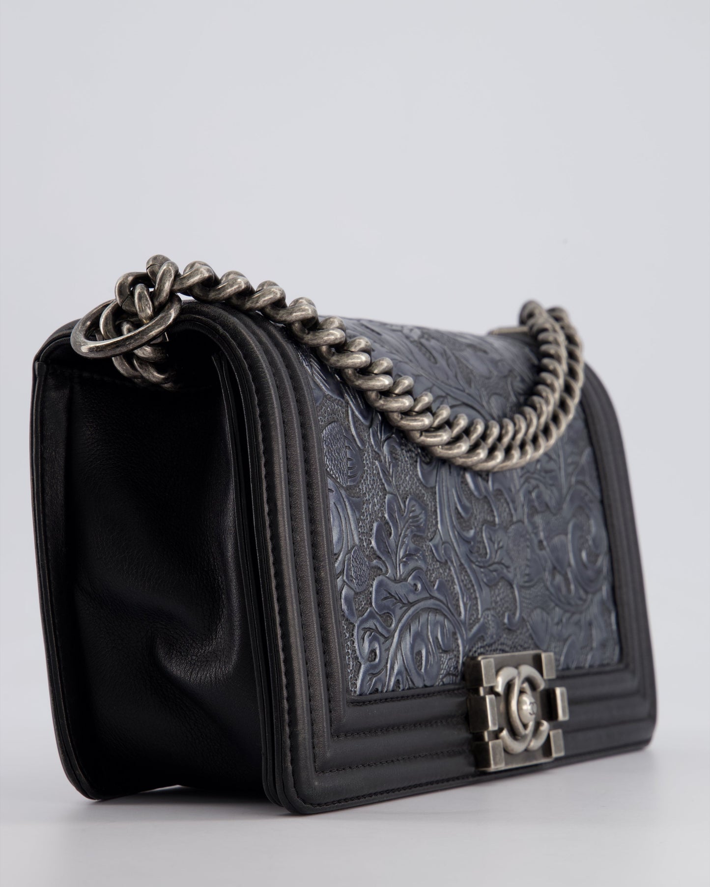 Chanel 2014 Paris/Dallas Cordoba Medium Lambskin Boy Bag with Ruthenium Hardware