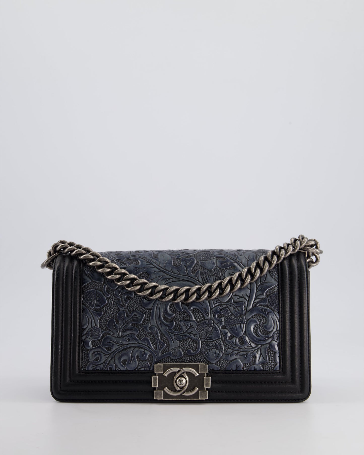 Chanel 2014 Paris/Dallas Cordoba Medium Lambskin Boy Bag with Ruthenium Hardware