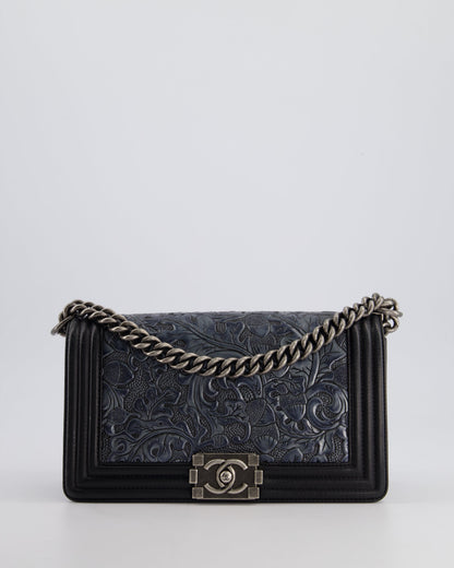 Chanel 2014 Paris/Dallas Cordoba Medium Lambskin Boy Bag with Ruthenium Hardware