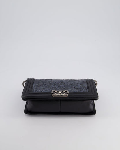 Chanel 2014 Paris/Dallas Cordoba Medium Lambskin Boy Bag with Ruthenium Hardware