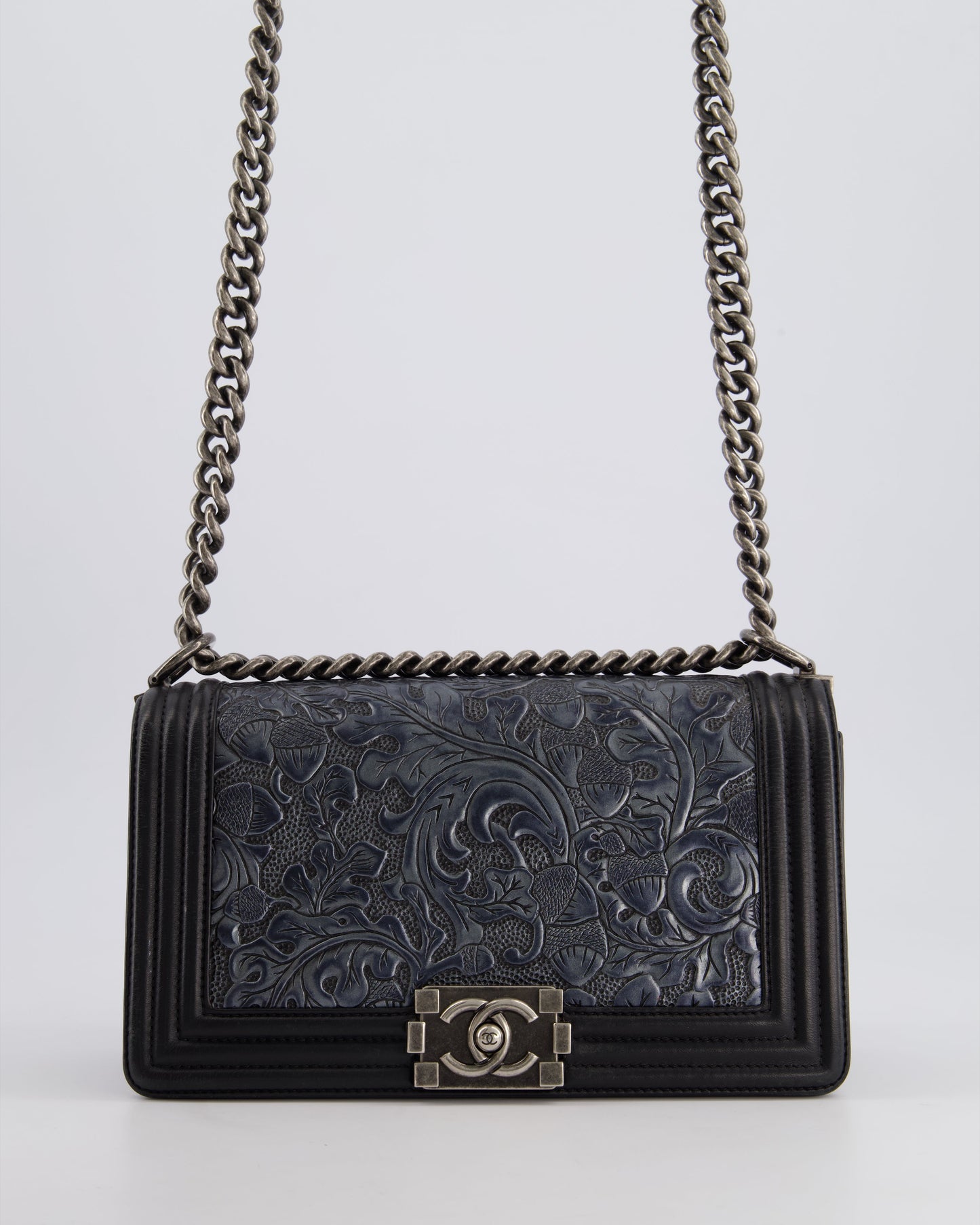 Chanel 2014 Paris/Dallas Cordoba Medium Lambskin Boy Bag with Ruthenium Hardware