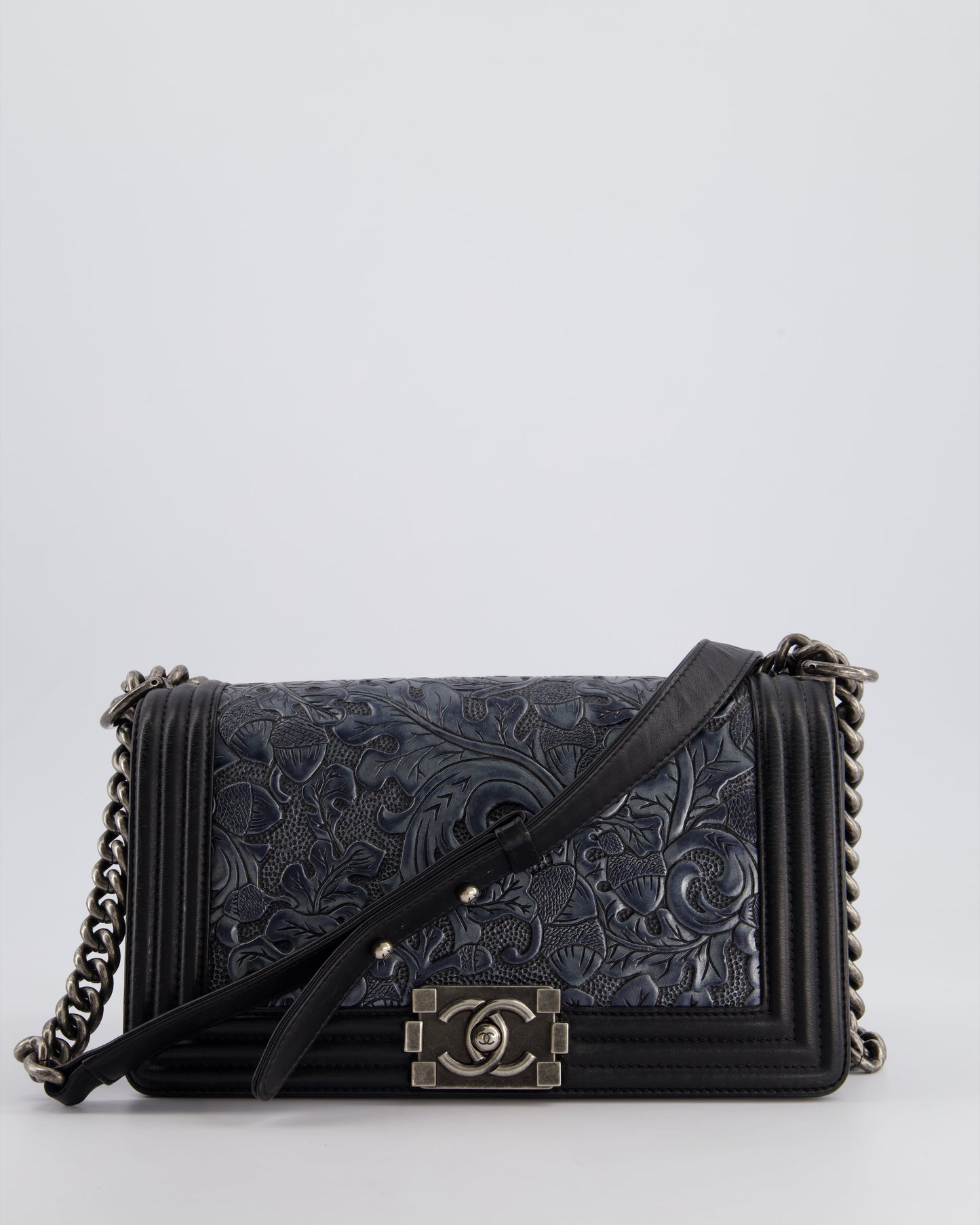 Chanel 2014 Paris/Dallas Cordoba Medium Lambskin Boy Bag with Ruthenium Hardware