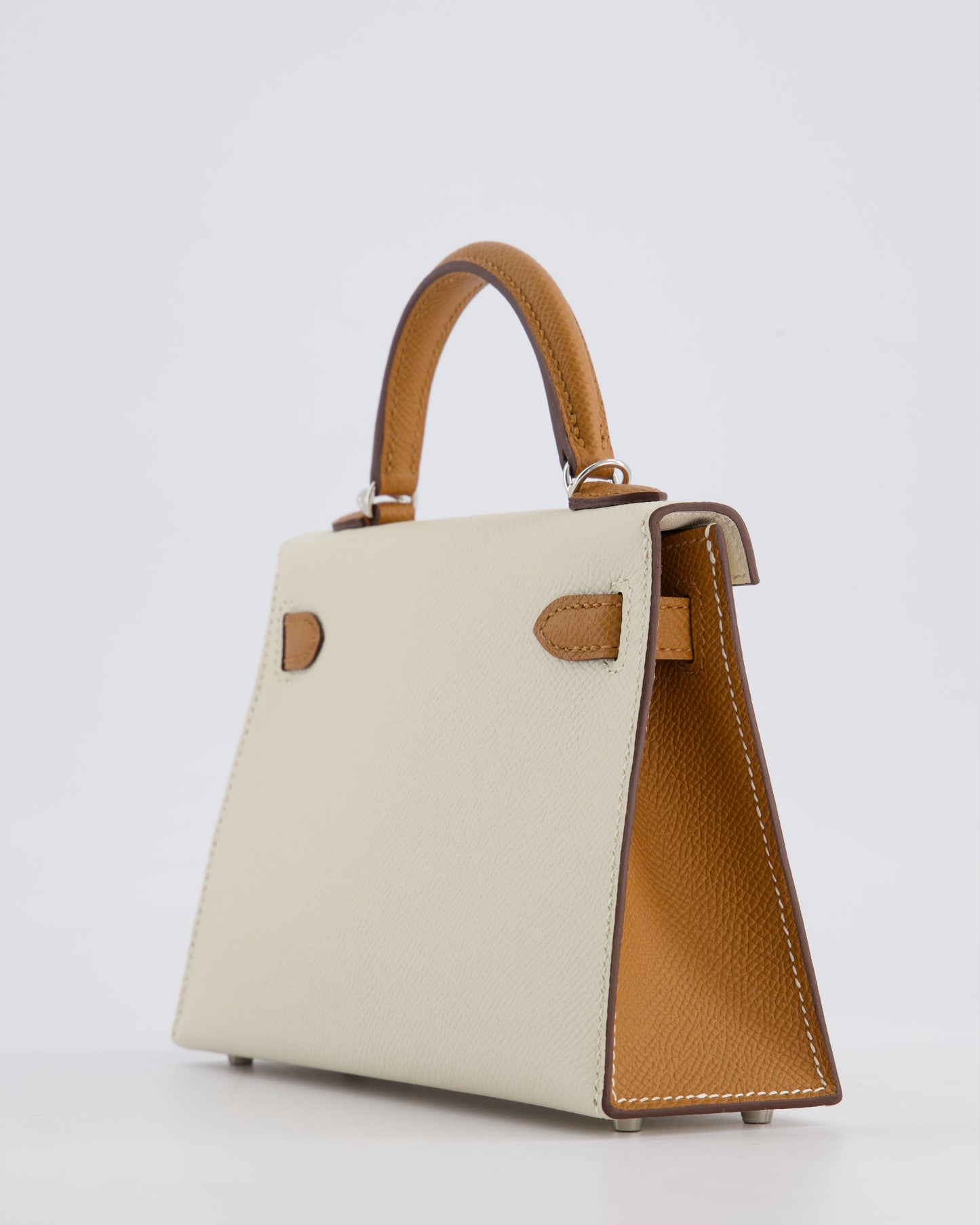 Hermès HSS Mini Kelly II 20cm Bag In Craie and Gold Epsom Leather with Palladium Hardware
