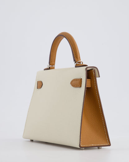 Hermès HSS Mini Kelly II 20cm Bag In Craie and Gold Epsom Leather with Palladium Hardware