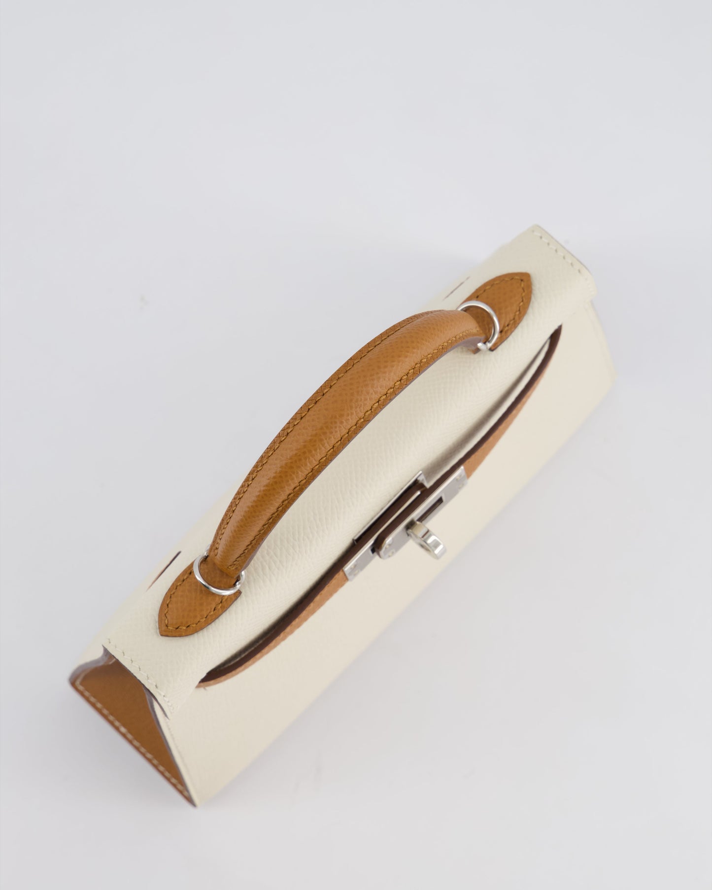 Hermès HSS Mini Kelly II 20cm Bag In Craie and Gold Epsom Leather with Palladium Hardware