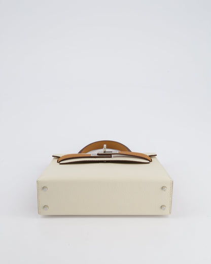 Hermès HSS Mini Kelly II 20cm Bag In Craie and Gold Epsom Leather with Palladium Hardware