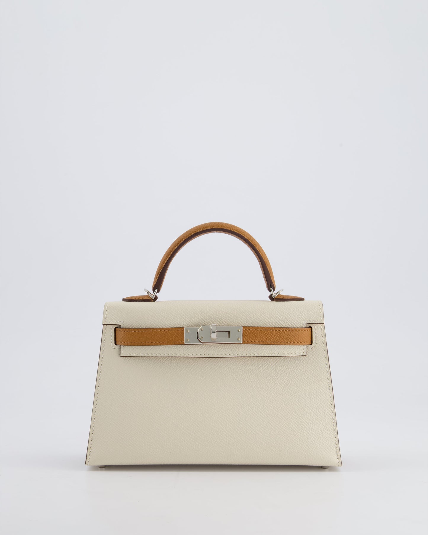 Hermès HSS Mini Kelly II 20cm Bag In Craie and Gold Epsom Leather with Palladium Hardware