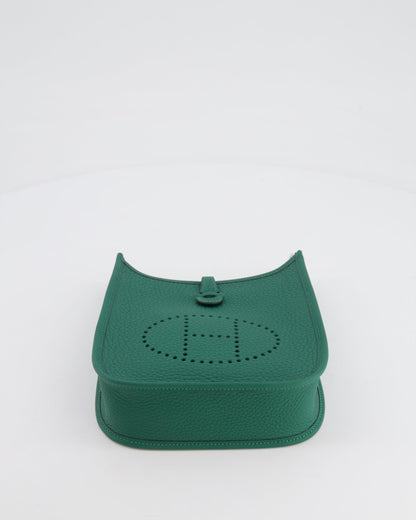 Hermès Mini Evelyne 16 Bag in Vert Moyen Clemence Leather with Palladium Hardware