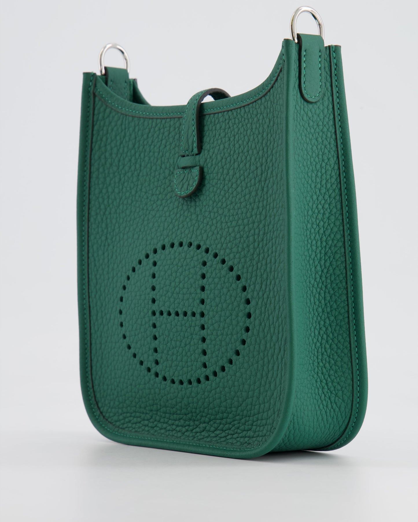 Hermès Mini Evelyne 16 Bag in Vert Moyen Clemence Leather with Palladium Hardware