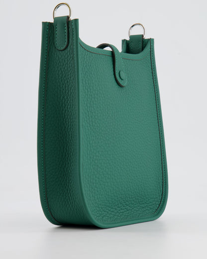 Hermès Mini Evelyne 16 Bag in Vert Moyen Clemence Leather with Palladium Hardware