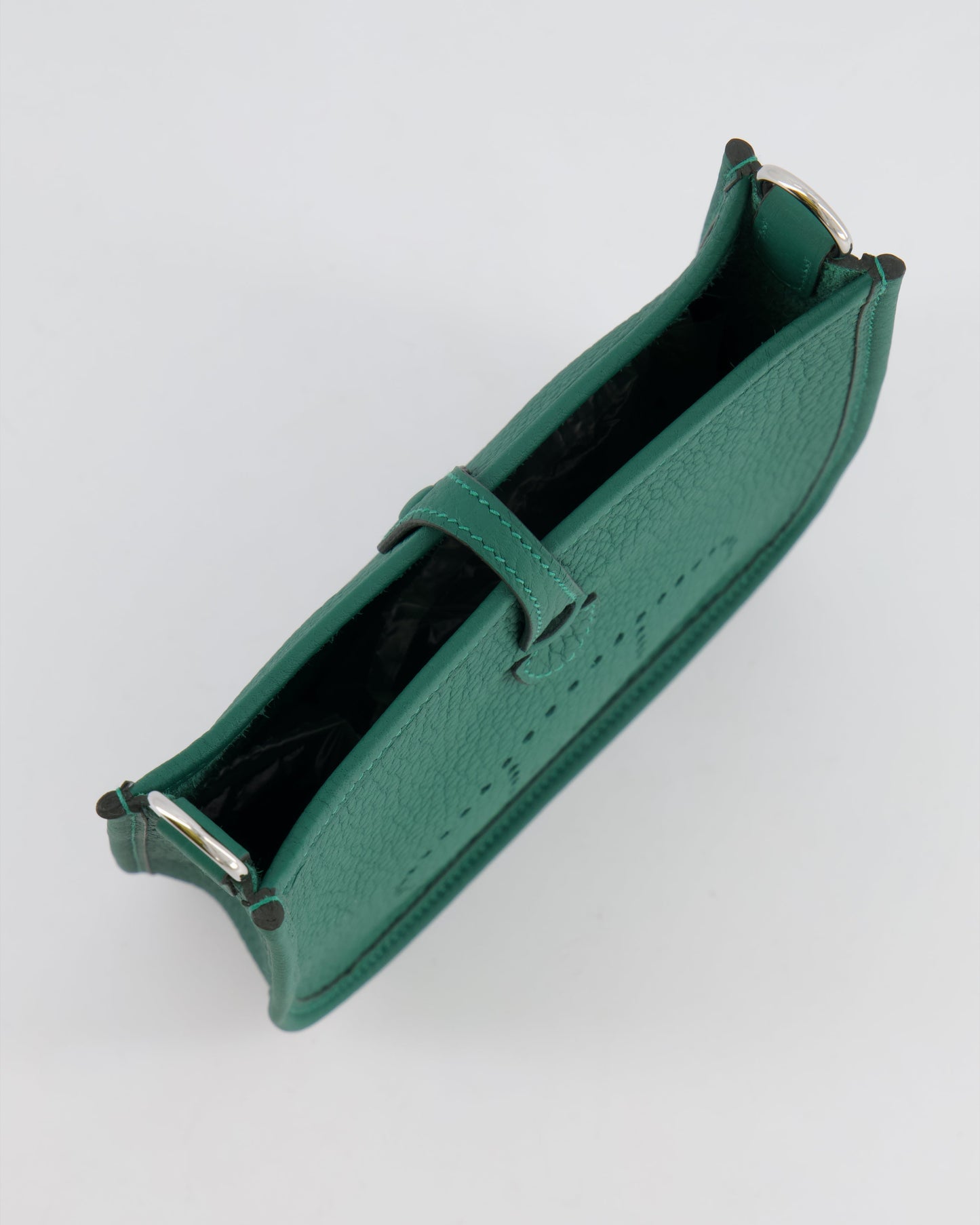 Hermès Mini Evelyne 16 Bag in Vert Moyen Clemence Leather with Palladium Hardware