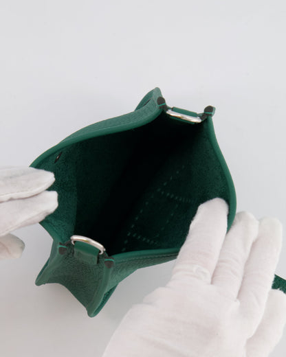 Hermès Mini Evelyne 16 Bag in Vert Moyen Clemence Leather with Palladium Hardware