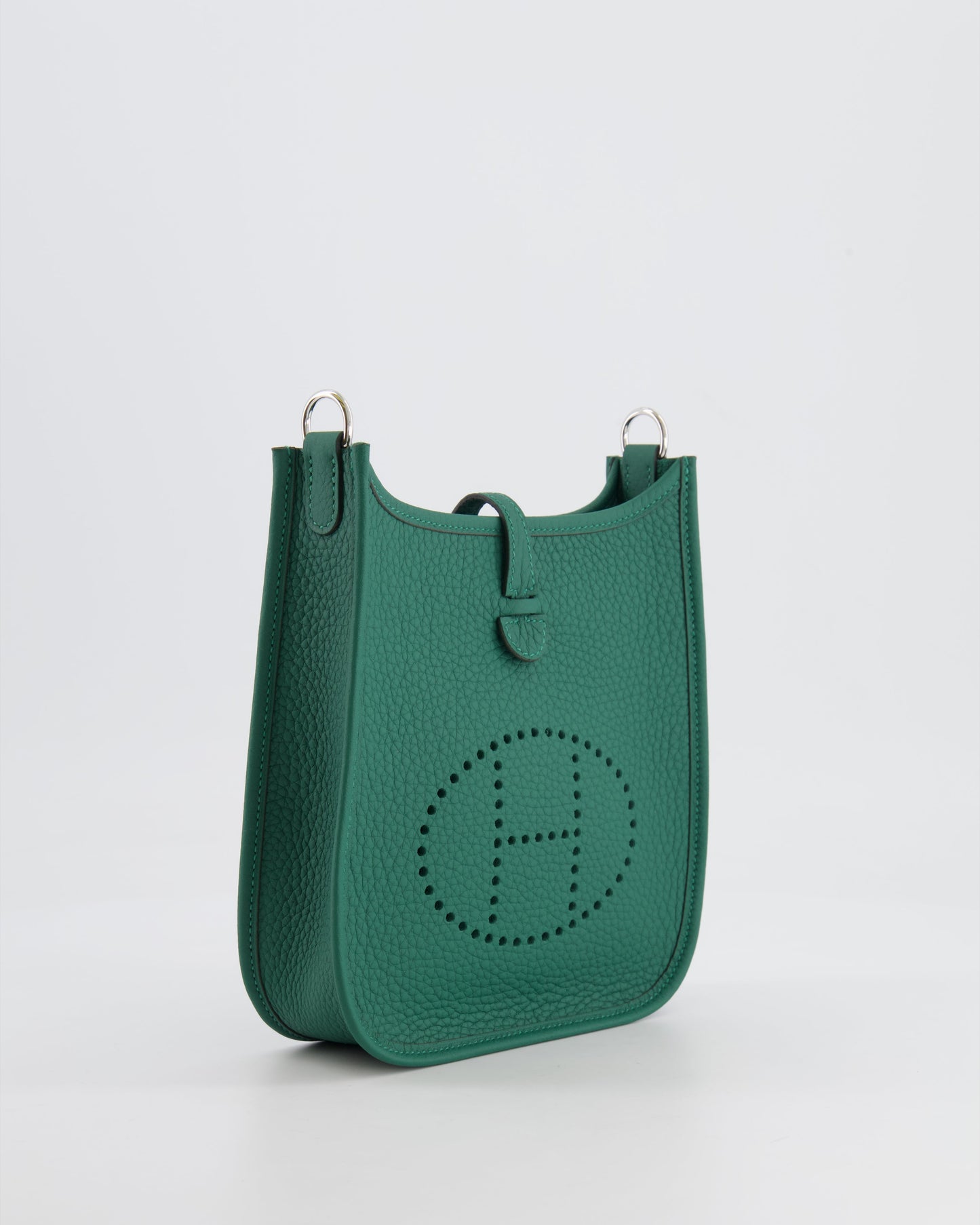 Hermès Mini Evelyne 16 Bag in Vert Moyen Clemence Leather with Palladium Hardware