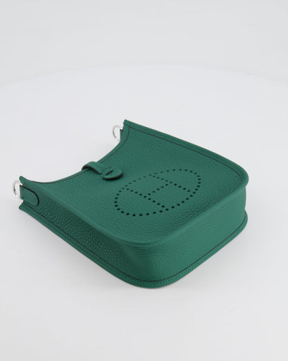 Hermès Mini Evelyne 16 Bag in Vert Moyen Clemence Leather with Palladium Hardware