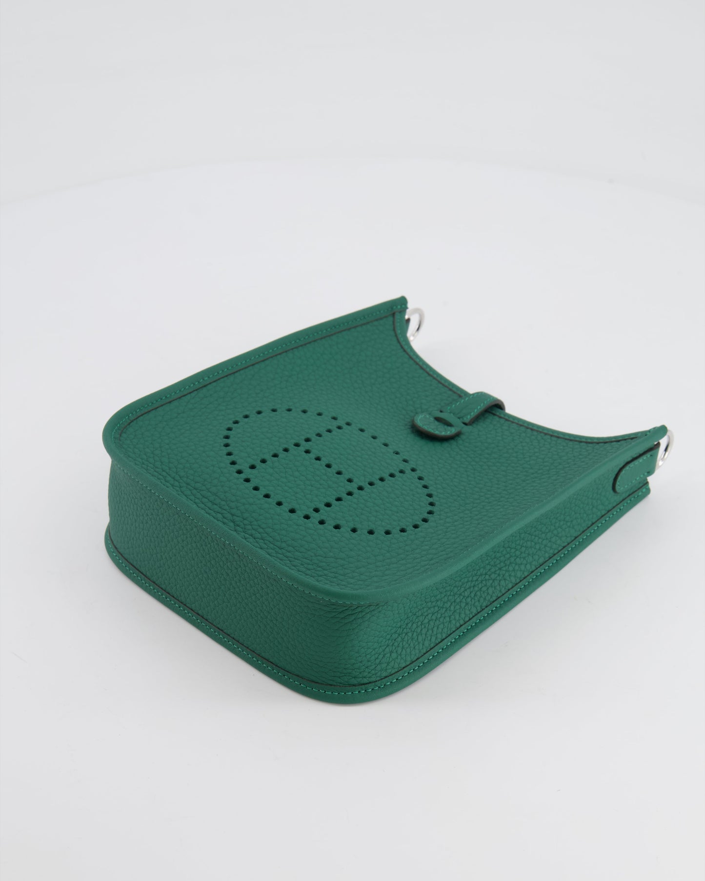 Hermès Mini Evelyne 16 Bag in Vert Moyen Clemence Leather with Palladium Hardware