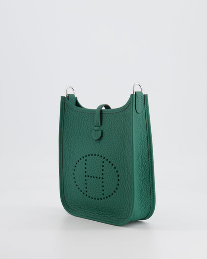 Hermès Mini Evelyne 16 Bag in Vert Moyen Clemence Leather with Palladium Hardware