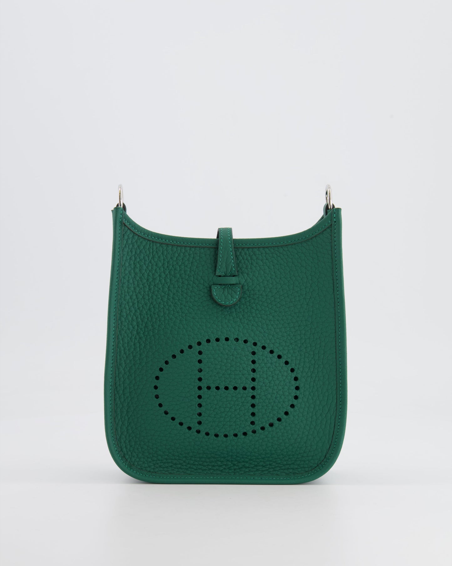 Hermès Mini Evelyne 16 Bag in Vert Moyen Clemence Leather with Palladium Hardware