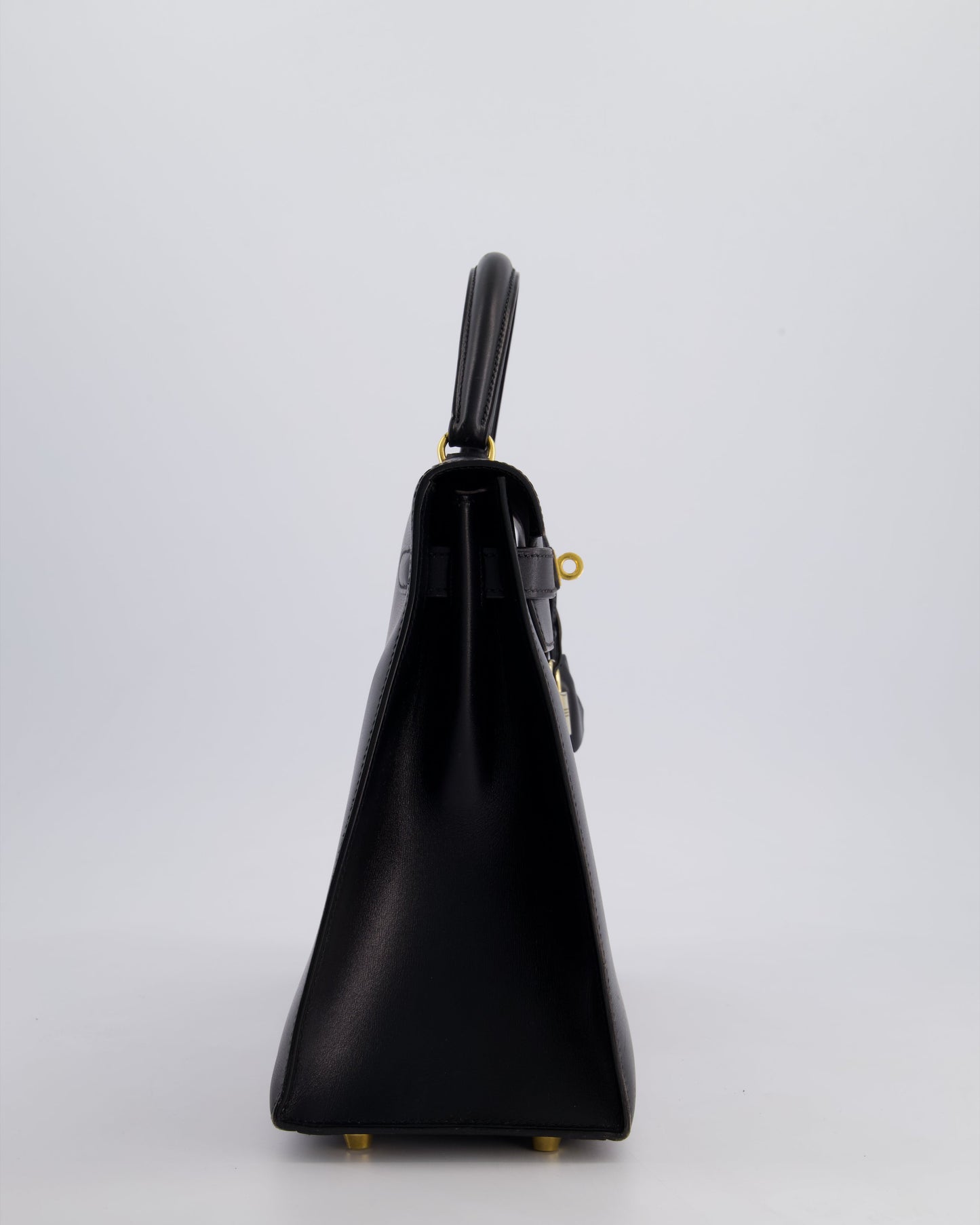 Hermès Vintage Kelly 32cm Sellier Bag in Noir Box Calf Leather with Gold Hardware