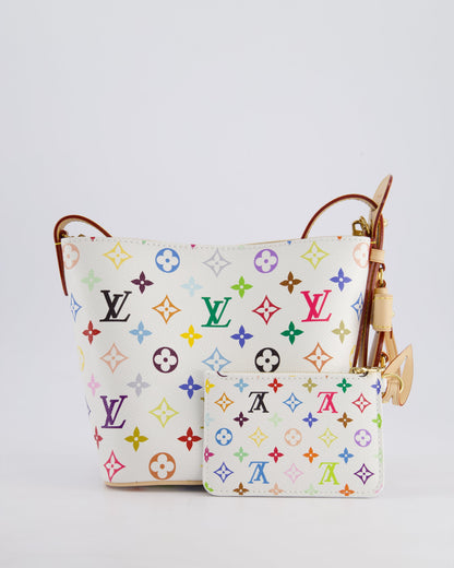 *NEW* Louis Vuitton X Takashi Murakami All In BB Bag in White Coated Canvas & Calfskin Leather with Gold Hardware