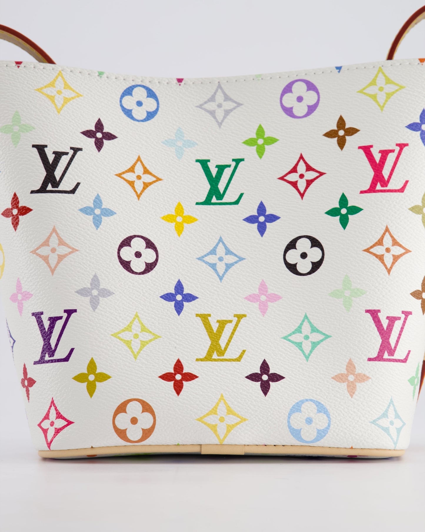 *NEW* Louis Vuitton X Takashi Murakami All In BB Bag in White Coated Canvas & Calfskin Leather with Gold Hardware