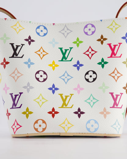 *NEW* Louis Vuitton X Takashi Murakami All In BB Bag in White Coated Canvas & Calfskin Leather with Gold Hardware