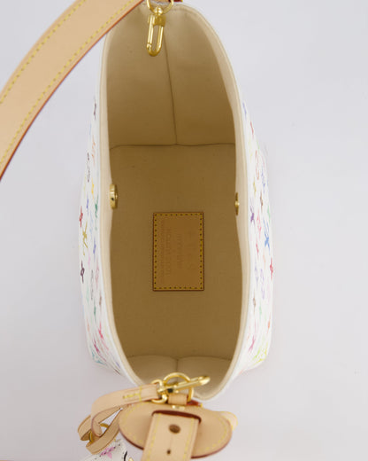 *NEW* Louis Vuitton X Takashi Murakami All In BB Bag in White Coated Canvas & Calfskin Leather with Gold Hardware