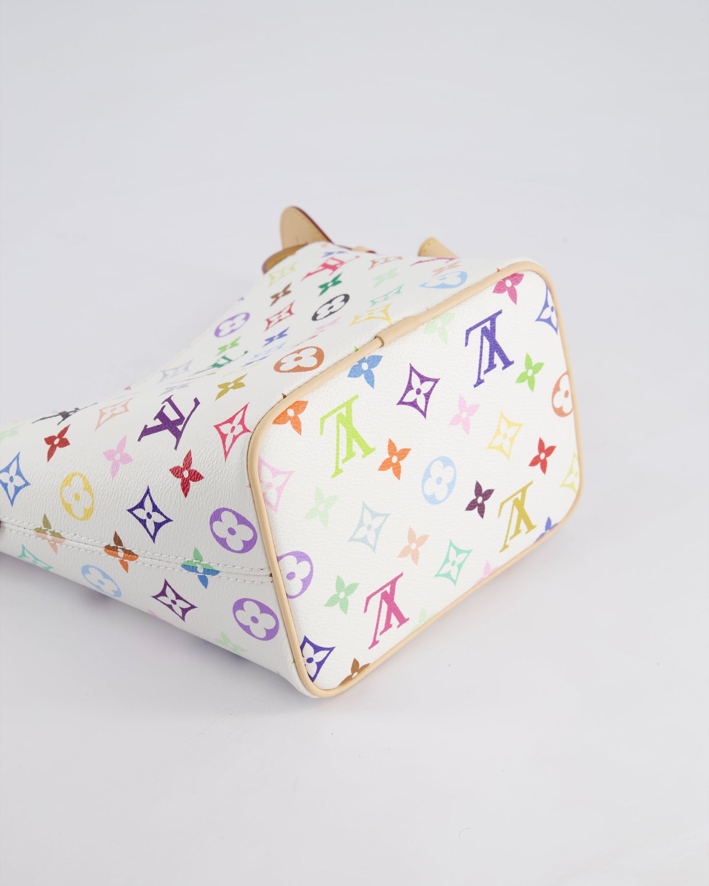 *NEW* Louis Vuitton X Takashi Murakami All In BB Bag in White Coated Canvas & Calfskin Leather with Gold Hardware