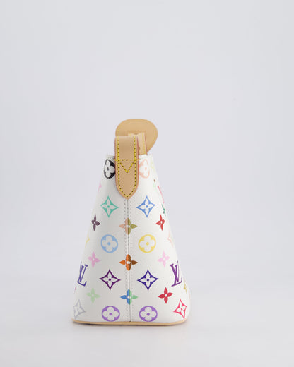 *NEW* Louis Vuitton X Takashi Murakami All In BB Bag in White Coated Canvas & Calfskin Leather with Gold Hardware