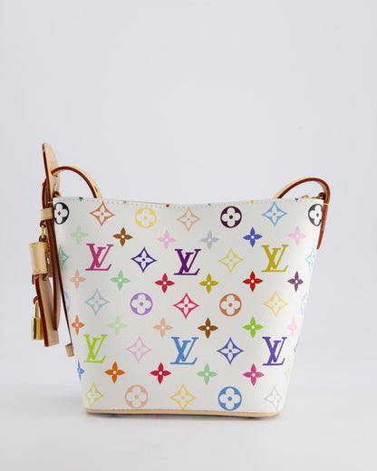 *NEW* Louis Vuitton X Takashi Murakami All In BB Bag in White Coated Canvas & Calfskin Leather with Gold Hardware