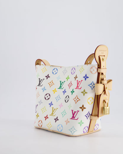 *NEW* Louis Vuitton X Takashi Murakami All In BB Bag in White Coated Canvas & Calfskin Leather with Gold Hardware