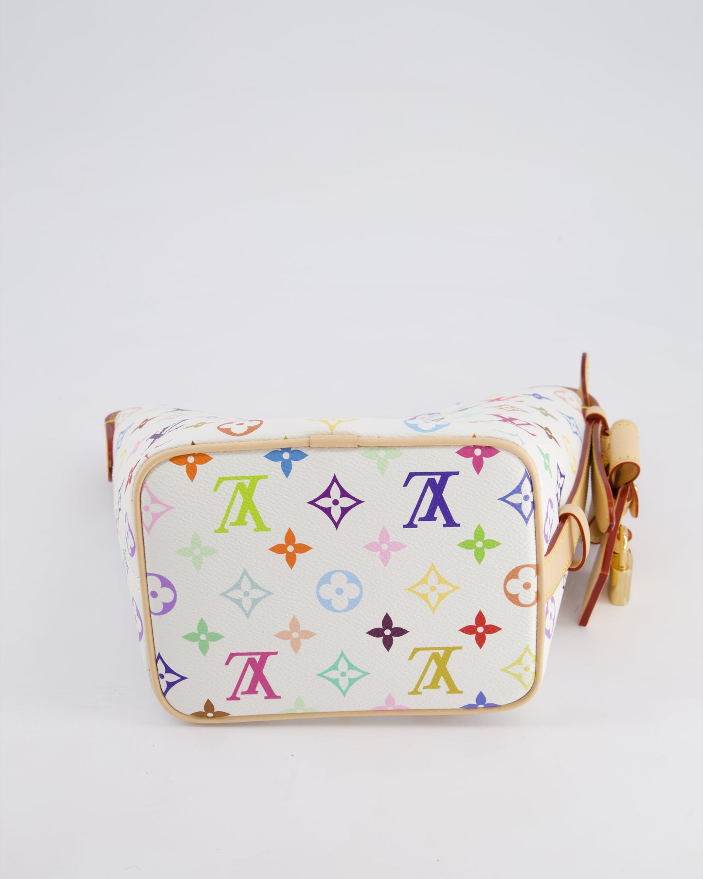 *NEW* Louis Vuitton X Takashi Murakami All In BB Bag in White Coated Canvas & Calfskin Leather with Gold Hardware