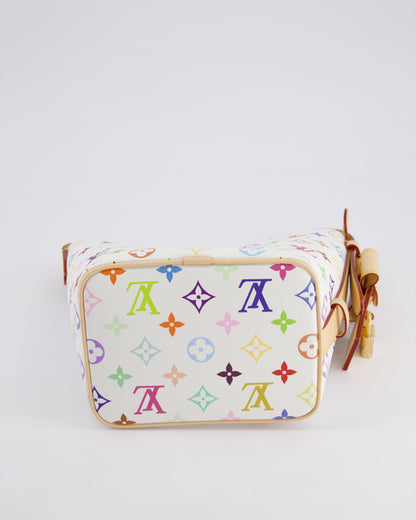 *NEW* Louis Vuitton X Takashi Murakami All In BB Bag in White Coated Canvas & Calfskin Leather with Gold Hardware