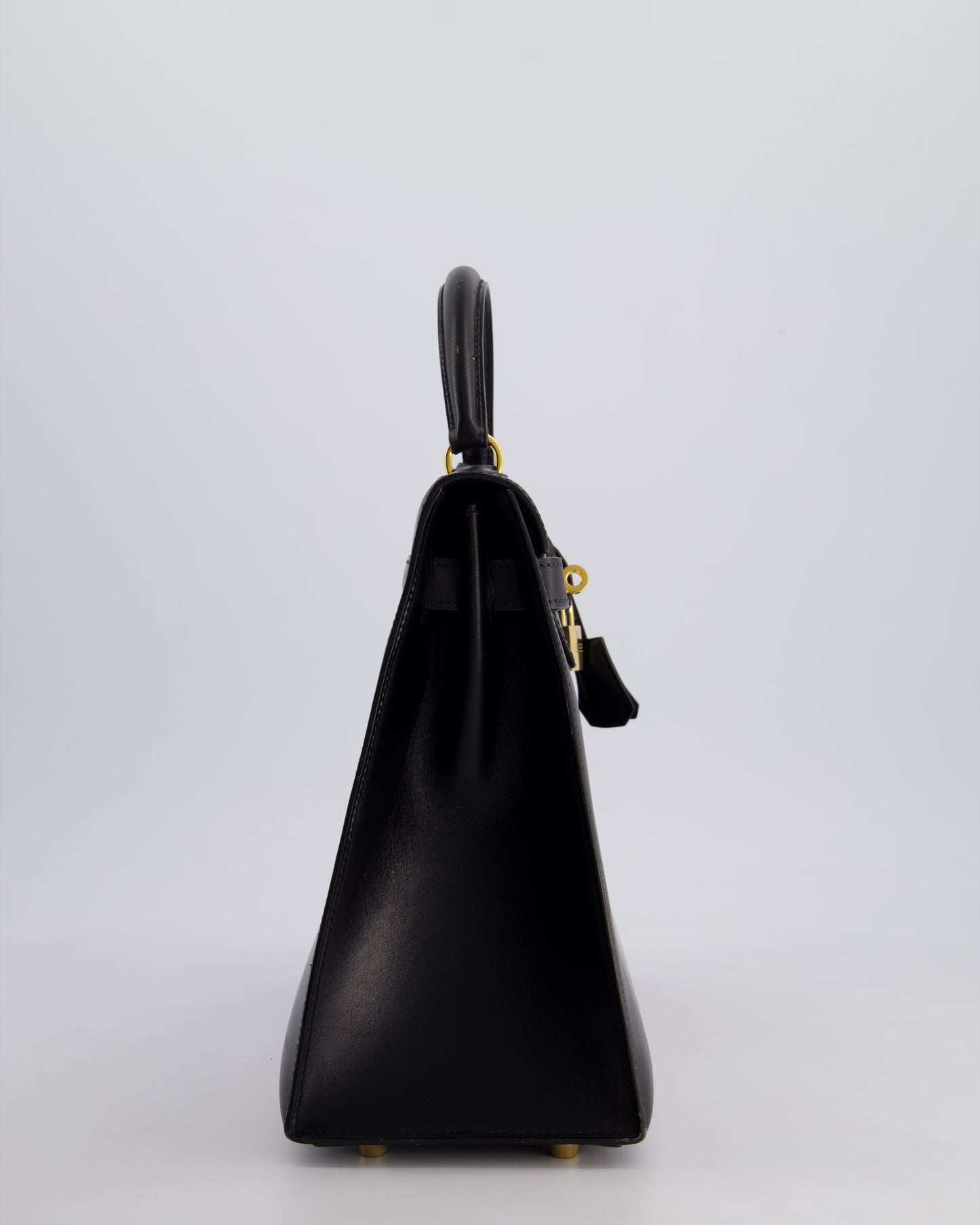 Hermès Vintage Kelly 32cm Sellier Bag in Noir Box Calf Leather with Gold Hardware