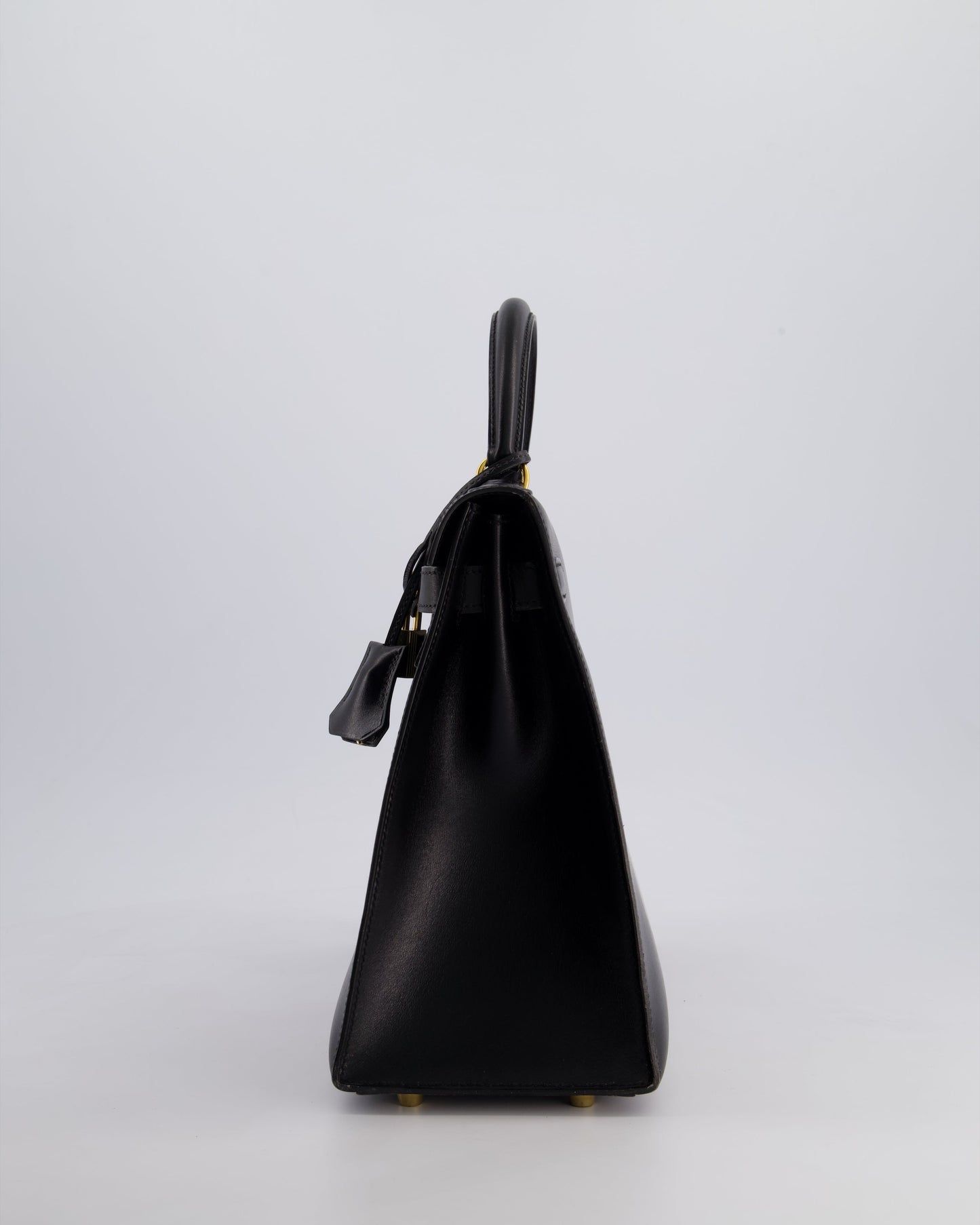 Hermès Vintage Kelly 32cm Sellier Bag in Noir Box Calf Leather with Gold Hardware