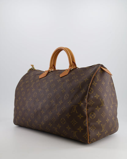 Louis Vuitton Vintage Brown Monogram Canvas Speedy 40 Bag with Gold Hardware RRP £1,600