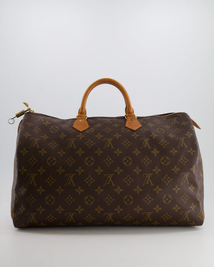 Louis Vuitton Vintage Brown Monogram Canvas Speedy 40 Bag with Gold Hardware RRP £1,600