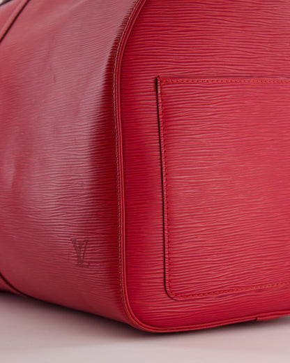Louis Vuitton Vintage Red Epi Leather Keepall 55 Travel Bag with Gold Hardware RRP £2,800