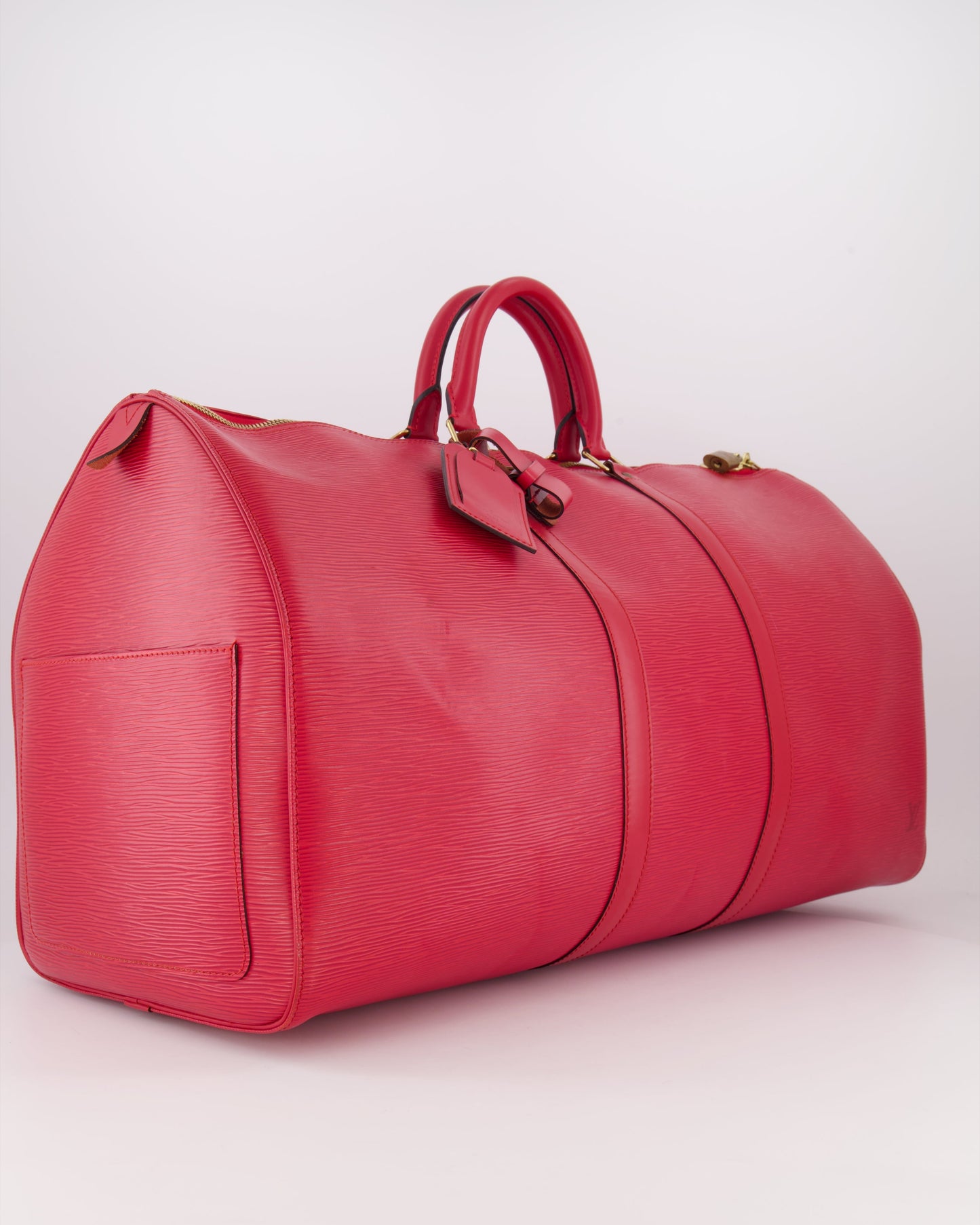 Louis Vuitton Vintage Red Epi Leather Keepall 55 Travel Bag with Gold Hardware RRP £2,800