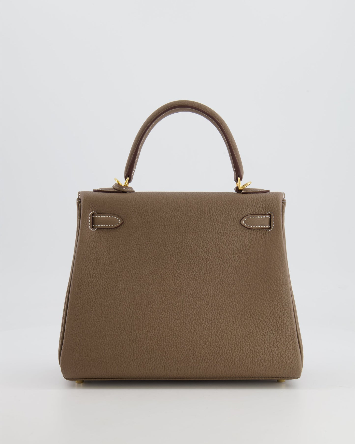 *RARE* Hermès Kelly 25cm Retourne Bag in Etoupe Togo Leather with Gold Hardware