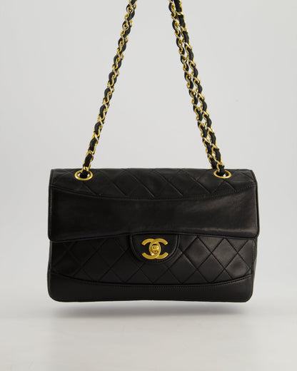 Chanel Vintage Black Classic Small Timeless Classique Flap Bag in Lambskin Leather with 24k Gold Hardware