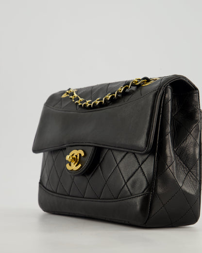 Chanel Vintage Black Classic Small Timeless Classique Flap Bag in Lambskin Leather with 24k Gold Hardware