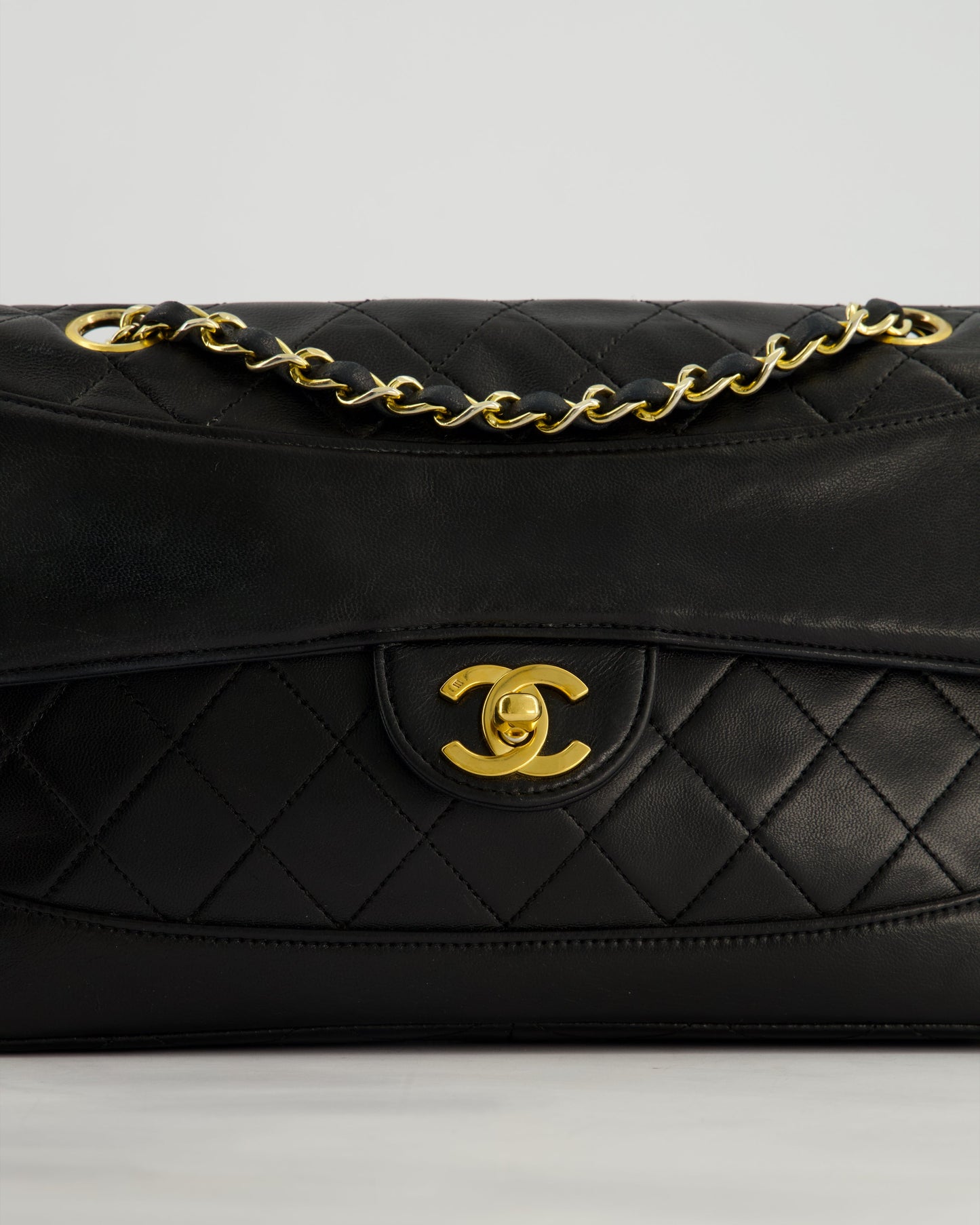 Chanel Vintage Black Classic Small Timeless Classique Flap Bag in Lambskin Leather with 24k Gold Hardware