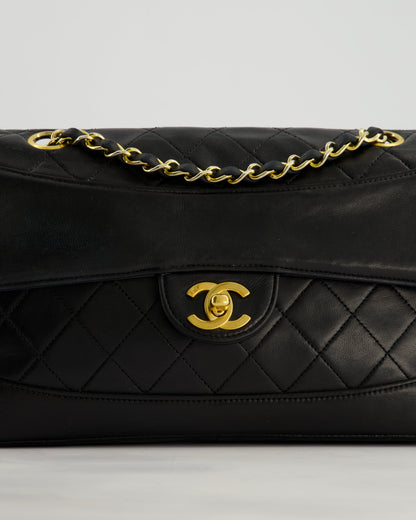 Chanel Vintage Black Classic Small Timeless Classique Flap Bag in Lambskin Leather with 24k Gold Hardware