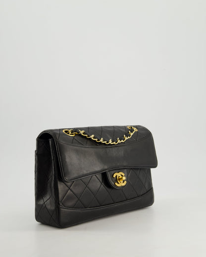 Chanel Vintage Black Classic Small Timeless Classique Flap Bag in Lambskin Leather with 24k Gold Hardware
