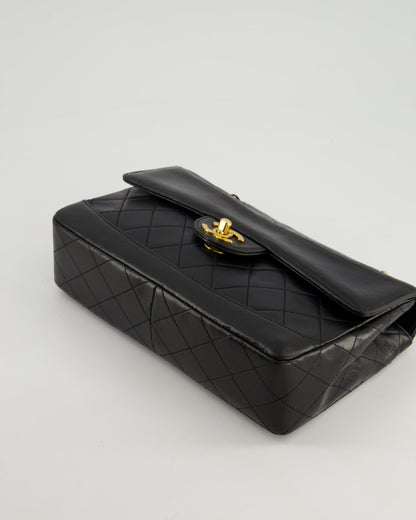 Chanel Vintage Black Classic Small Timeless Classique Flap Bag in Lambskin Leather with 24k Gold Hardware