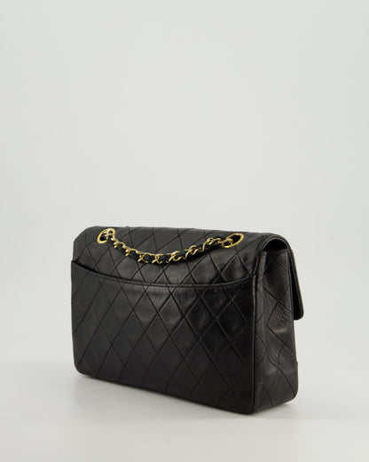 Chanel Vintage Black Classic Small Timeless Classique Flap Bag in Lambskin Leather with 24k Gold Hardware
